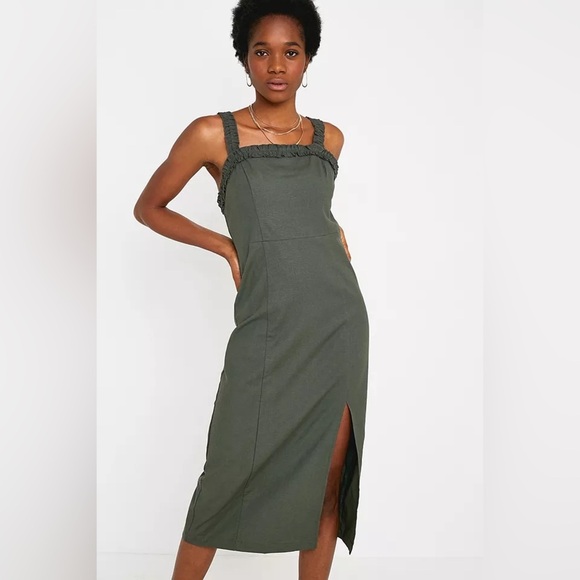 Urban Outfitters Remy Linen-Blend Midi Dress – Size Small - Picture 1 of 9